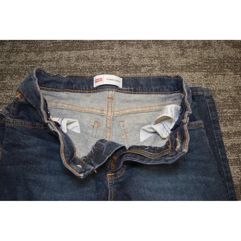 Wrangler Boys Classic Boot Slim Fit Blue Denim Jeans Size 12